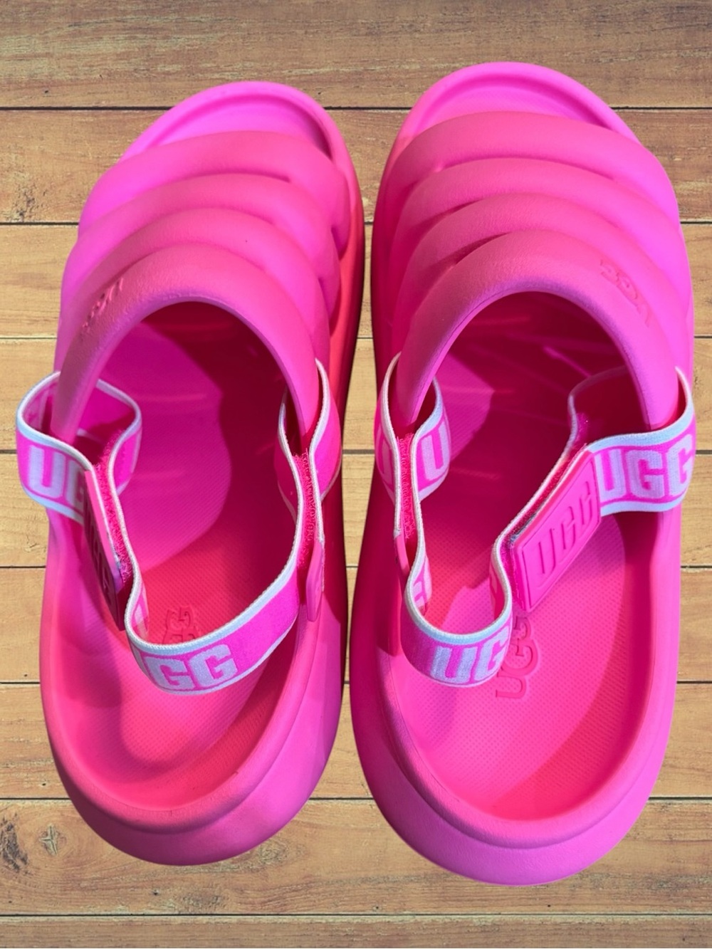 UGG Sport Yeah Pink Foam Removable Slingback Lightweight Slides Size 9 - Picture 10 of 16
